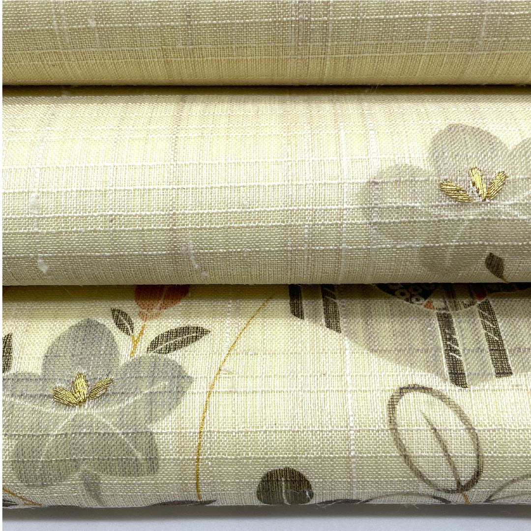 Fukuro obi (sash) in Torinoko color, Shozan, raw pongee, Chayatsuji pattern, obi length 443cm, pure silk, S rank, point pattern, semi-formal, cream color, 1123007832315