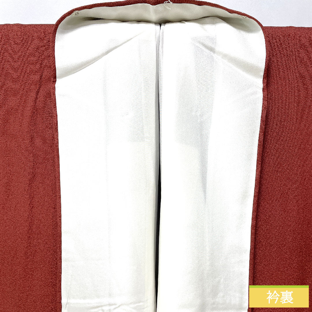 訪問着 正絹 袷 身丈162.5cm 裄丈64cm 赤銅色(しゃくどういろ) 京友禅 抽象模様 Aランク 茶系 1112005973414