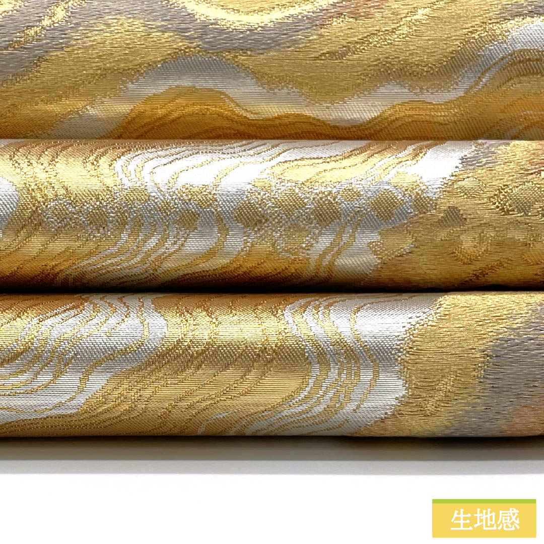 袋帯 正絹 Sランク 波紋様 留袖用 帯丈436cm 六通 フォーマル 銀系 1123015972322