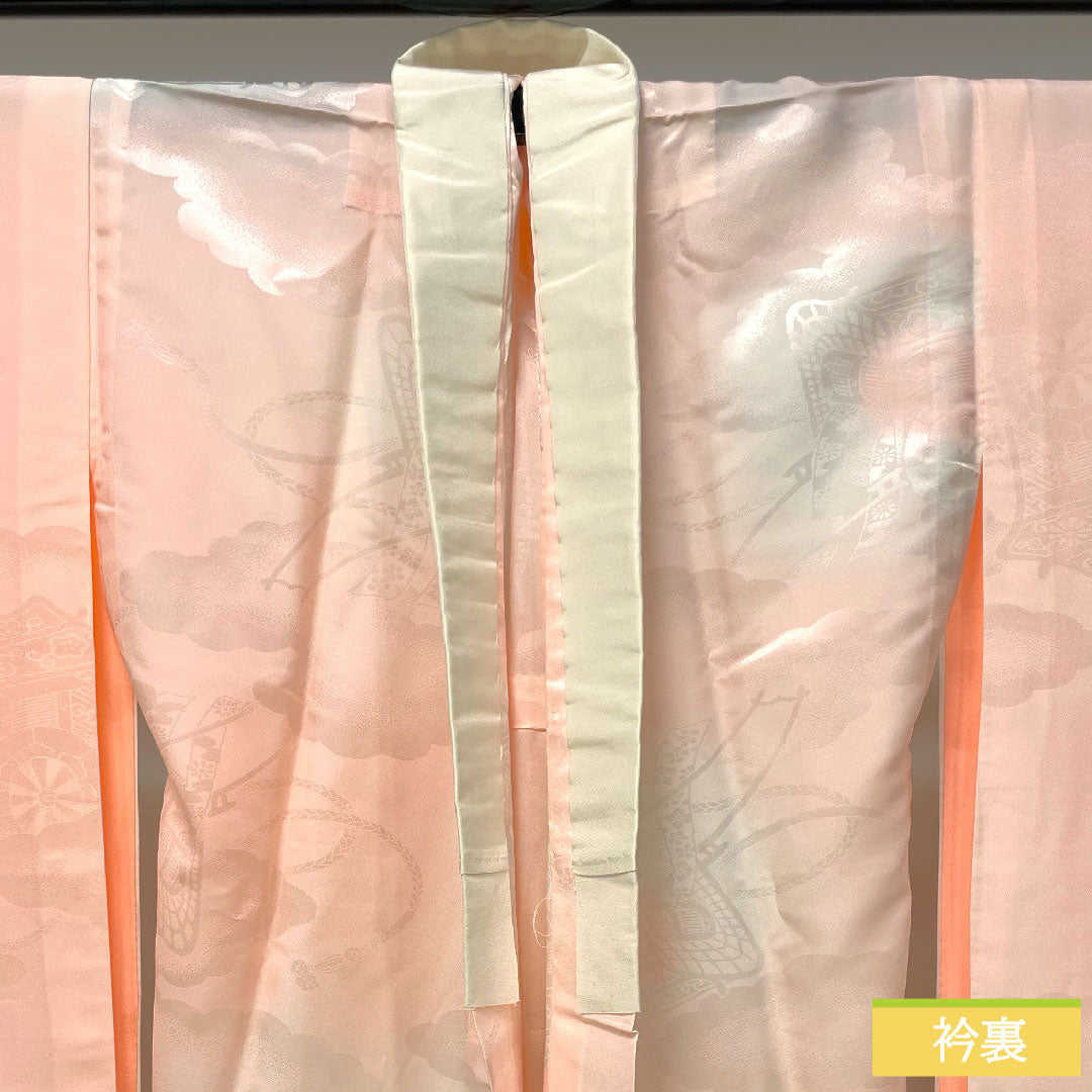 Nagajuban (long undergarment) Polyester Length 134.5cm Sleeve length 66cm Single layer For long-sleeved kimono Blurred dye B rank Pink 1129000644413