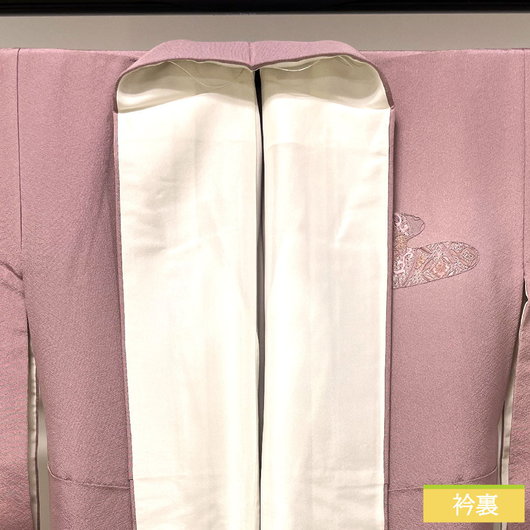 訪問着 正絹 袷 身丈156.5cm 裄丈65cm 御所染色 蘇州刺繡 汕頭刺繡 しつけ糸付き 未使用品 Sランク 紫系 1112003622320
