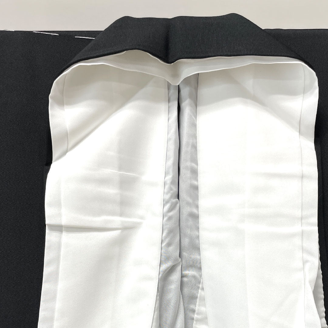 黒留袖 身丈166cm 裄丈65.5cm 袷 しつけ糸付き 未使用品 京友禅 華文 束ね熨斗 垂れ蔦 正絹 Sランク 五つ紋 黒系 1111001082510