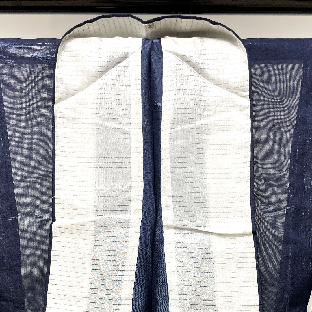 Summer item, pure silk, plain color, length 162.5cm, sleeve length 63.5cm, dark blue, abstract pattern, gauze, rank S, navy, 1132001172418