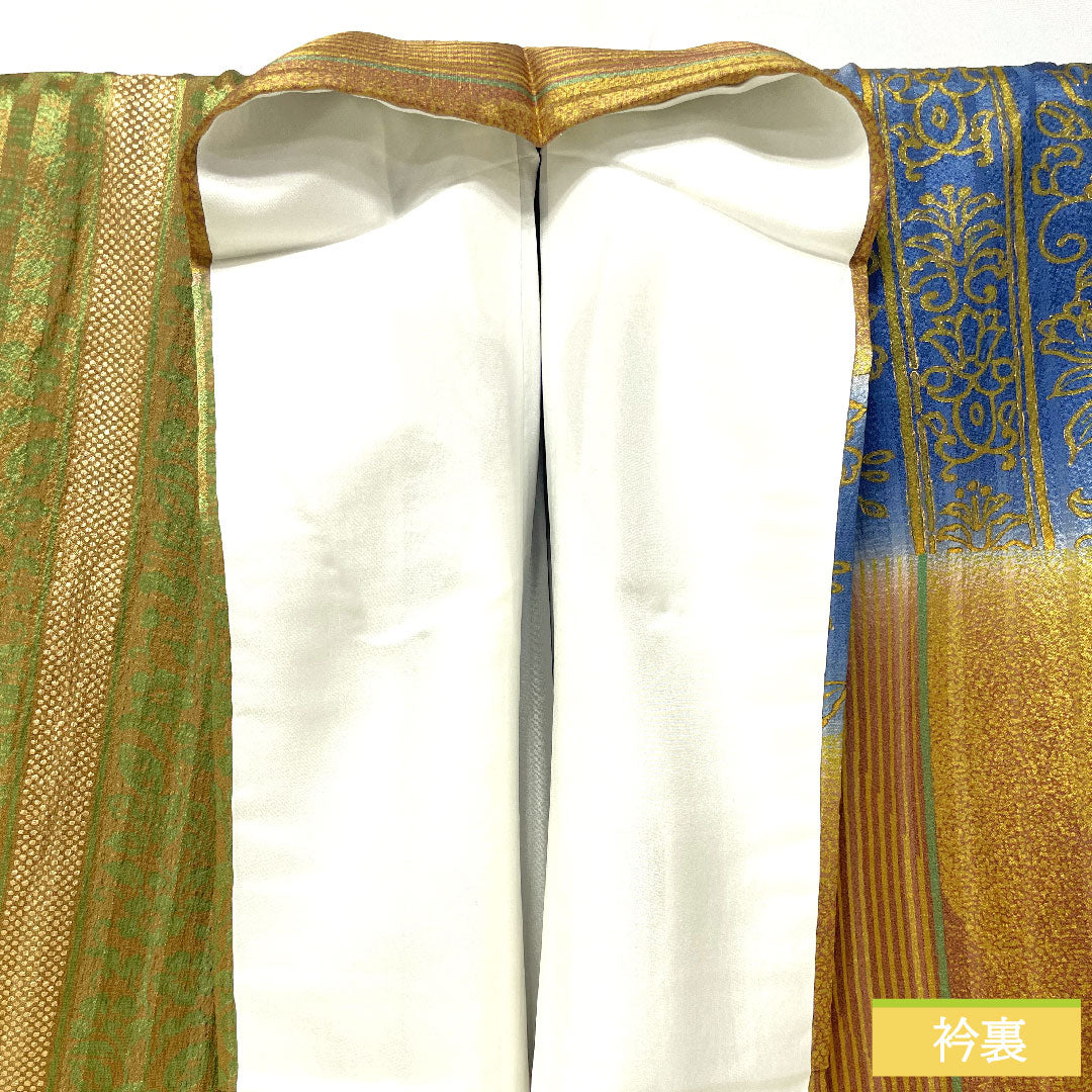 訪問着 正絹 袷 身丈157.5cm 裄丈63.5cm 抽象模様 東京ますいわ屋 しつけ糸付き 未使用品 Sランク グラデーション系 1112005072399