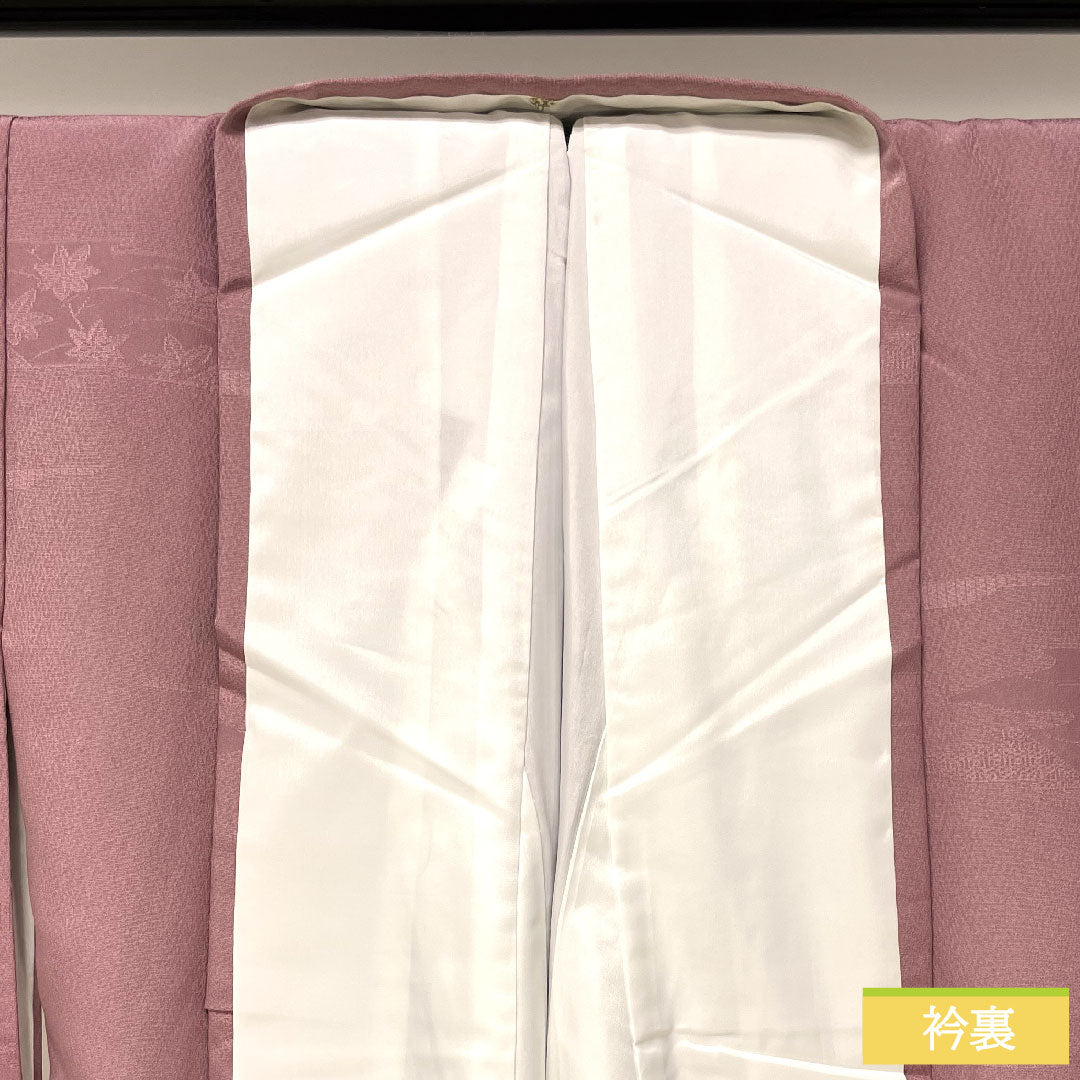Plain color, polyester, length 151cm, sleeve length 61.5cm, Bijinsai color, washable kimono, auspicious motif, lined, B rank, purple, 1114001274220