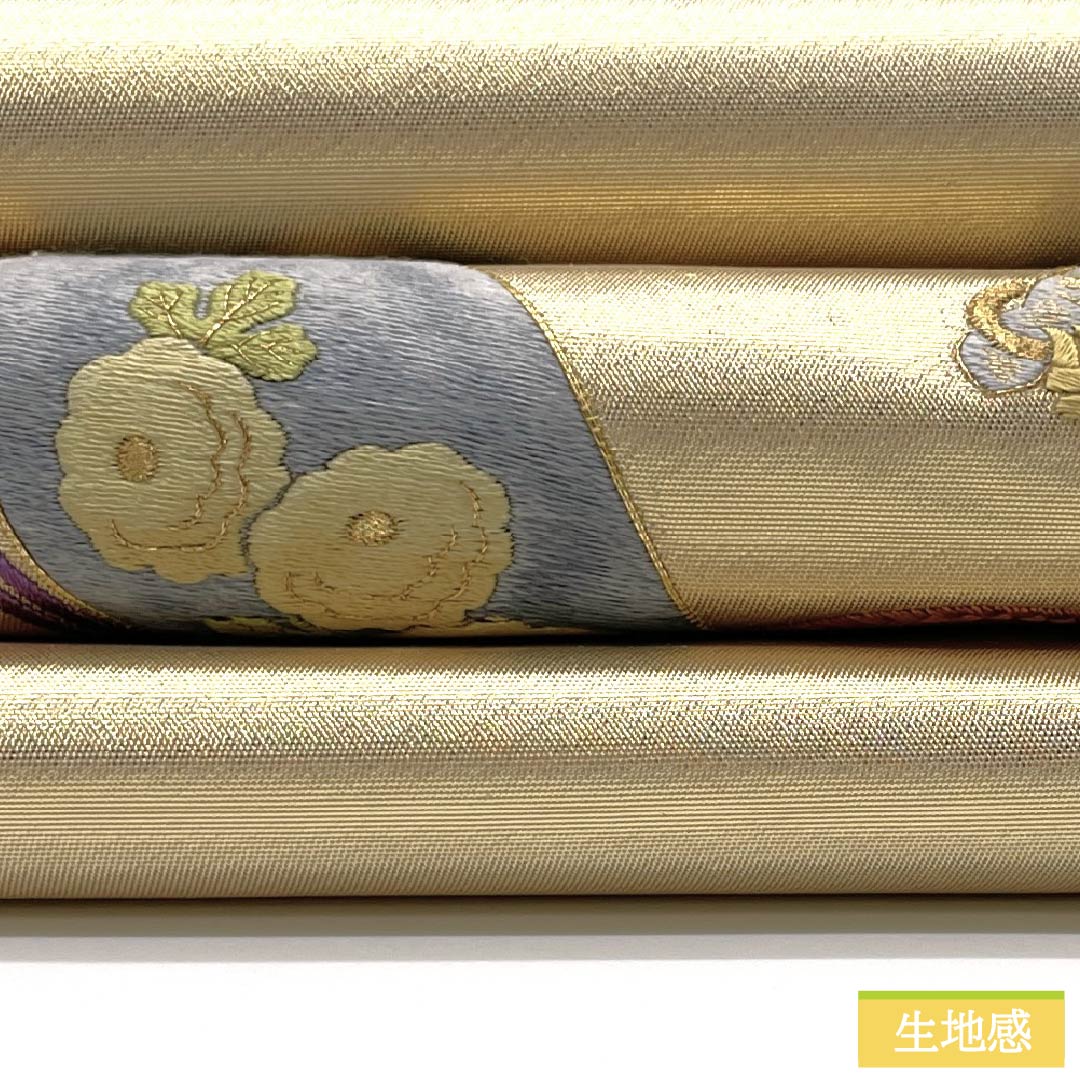 袋帯 正絹 Aランク 瓢箪 留袖用 刺繍 作家物 純金箔 帯丈420cm ポイント柄 フォーマル 金系 1123015563321