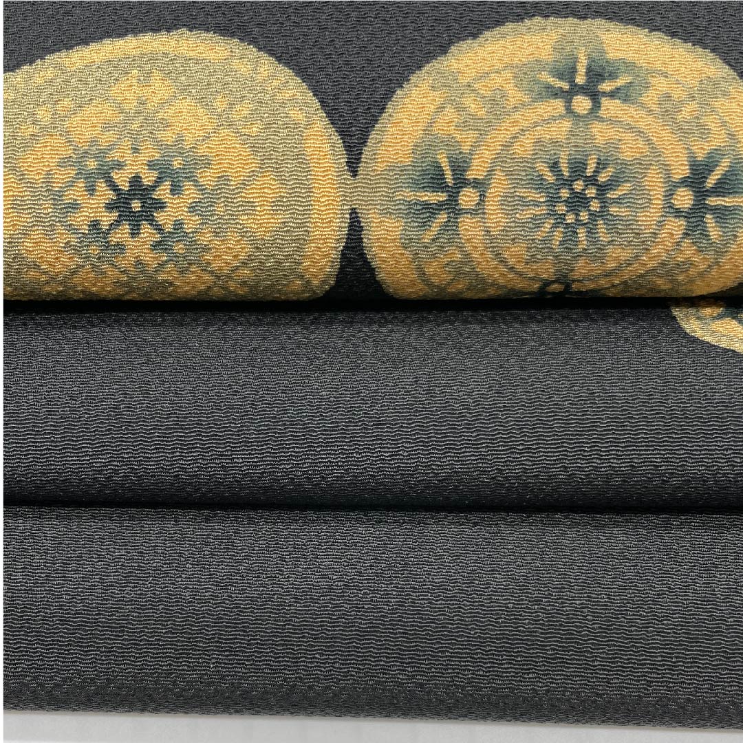 名古屋帯 黒色 草木染 抽象模様 帯丈373cm 正絹 美品 ポイント柄 カジュアル 黒系 1124004032310 名古屋仕立て