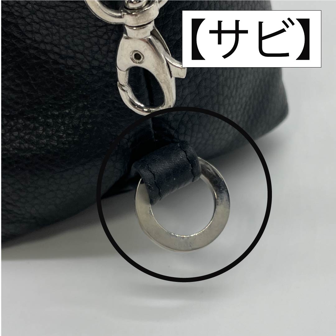 (新古品) 洋装バッグ 牛革 Aランク 新古品 牛革 横長 黒系 119700009310