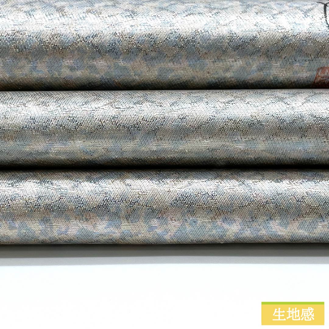 Fukuro Obi, pure silk, silver (gin-iro), artist's work, spring orchid, landscape pattern, obi length 470cm, A rank, point pattern, casual, silver 1123012553422