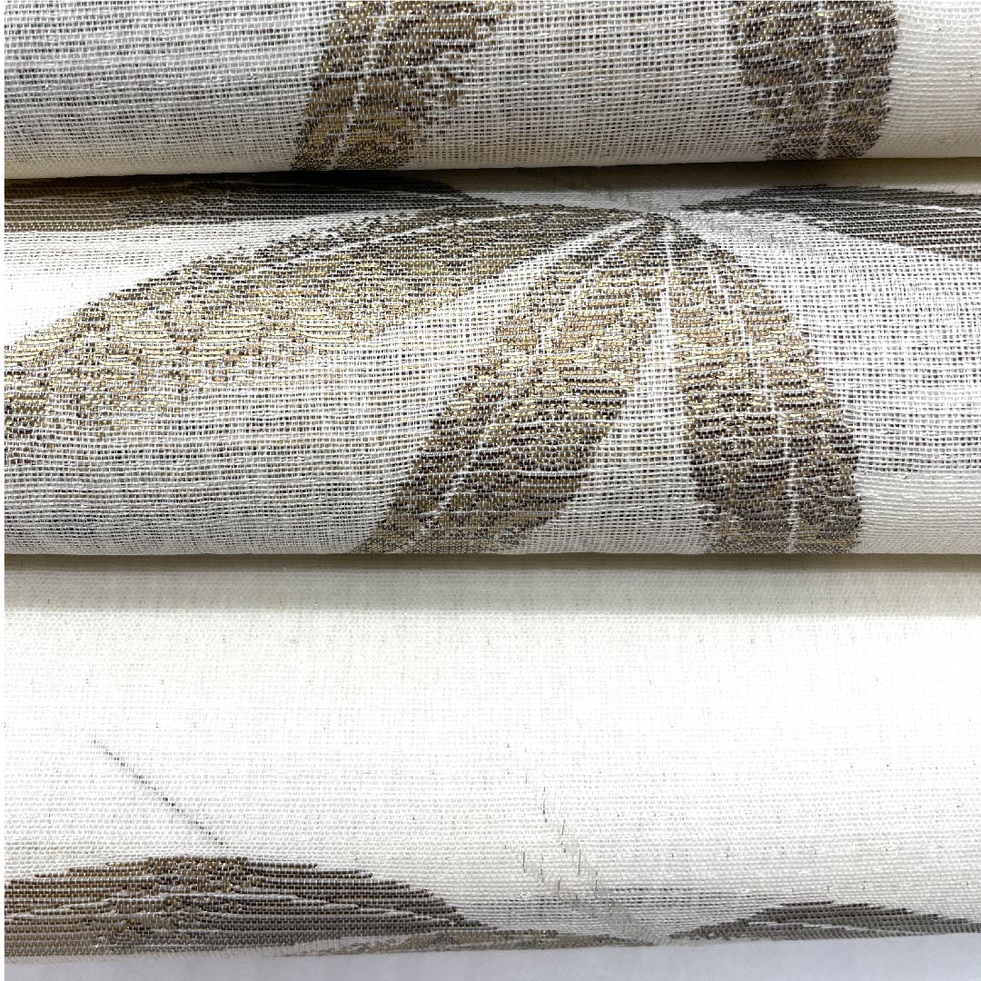 袋帯 真珠色(しんじゅいろ) 夏帯 笹 七宝 帯丈440cm 正絹 Aランク 六通 セミフォーマル 白系 1123007463311