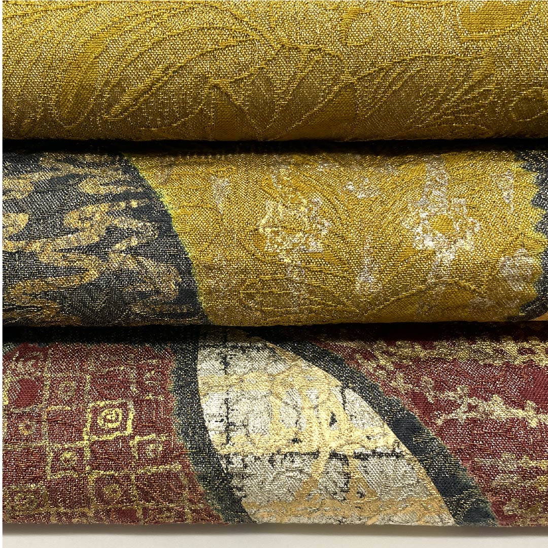 Fukuro obi (bag sash) in ink color, geometric pattern, treasure-filled, obi length 446cm, pure silk, A rank, six-pass, semi-formal, gradation style, 1123008673399