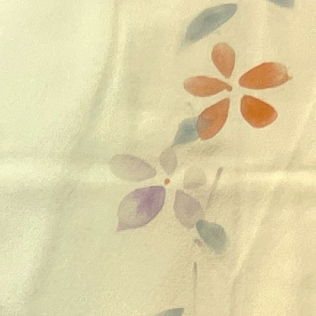 長襦袢 正絹 身丈124cm 裄丈60.5cm 袷 花模様 ボカシ染 Sランク グラデーション系 1129000342199