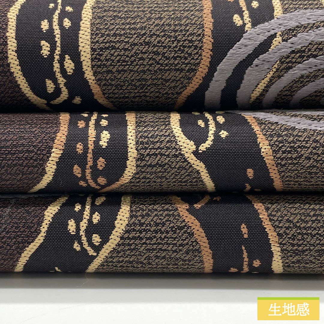 袋帯 正絹 焦色(こがれいろ) 渦巻き 変わり立涌 帯丈440cm Aランク 六通 カジュアル 茶系 1123012853314