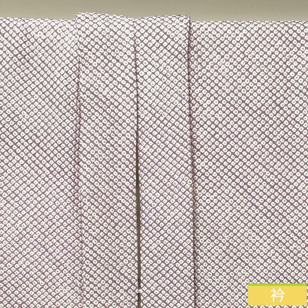 Haori (Japanese traditional coat) made of pure silk, length 77.5cm, sleeve length 62.5cm, light purple, all-dyed, Hikita, with basting thread, S rank, lined, purple, 1117001062920