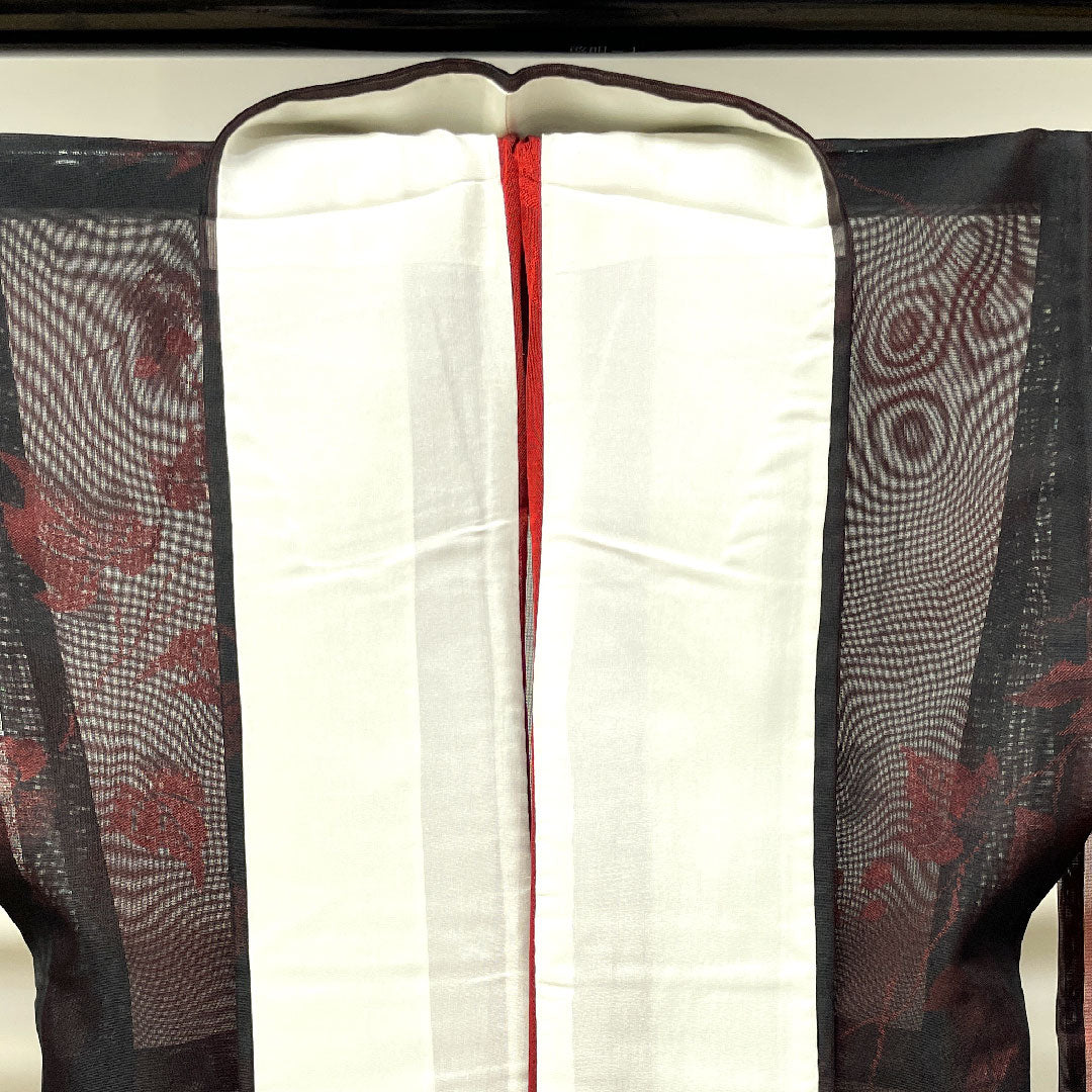 Summer item, pure silk, plain color, length 160.5cm, sleeve length 65cm, ivy, gauze, S rank, red, 1132001142412