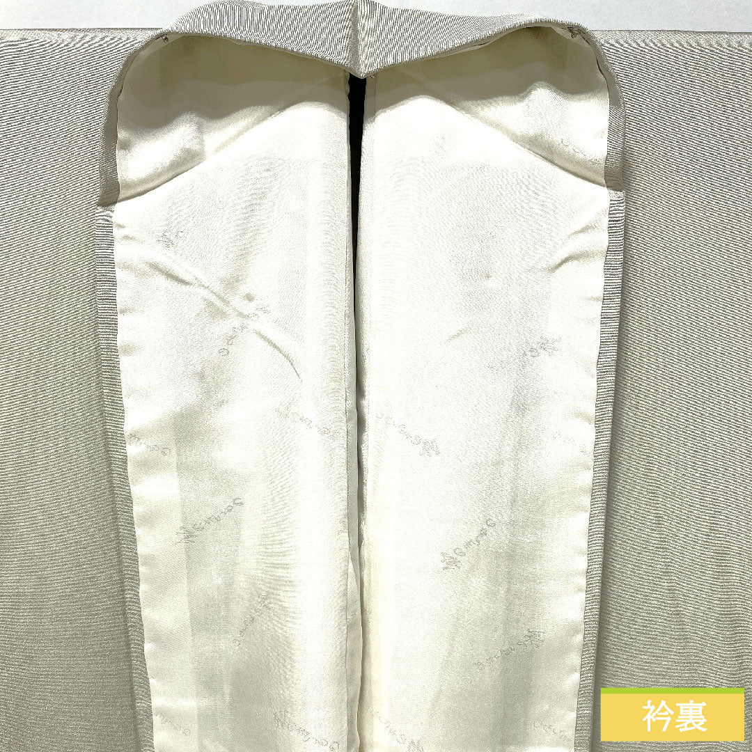 色留袖 正絹 身丈166cm 裄丈68cm 袷 卯の花色(うのはないろ) 京加賀友禅 一つ紋 違い鷹の羽 パールトーン加工 しつけ糸付き 未使用品 Sランク グレー系 1111001662522