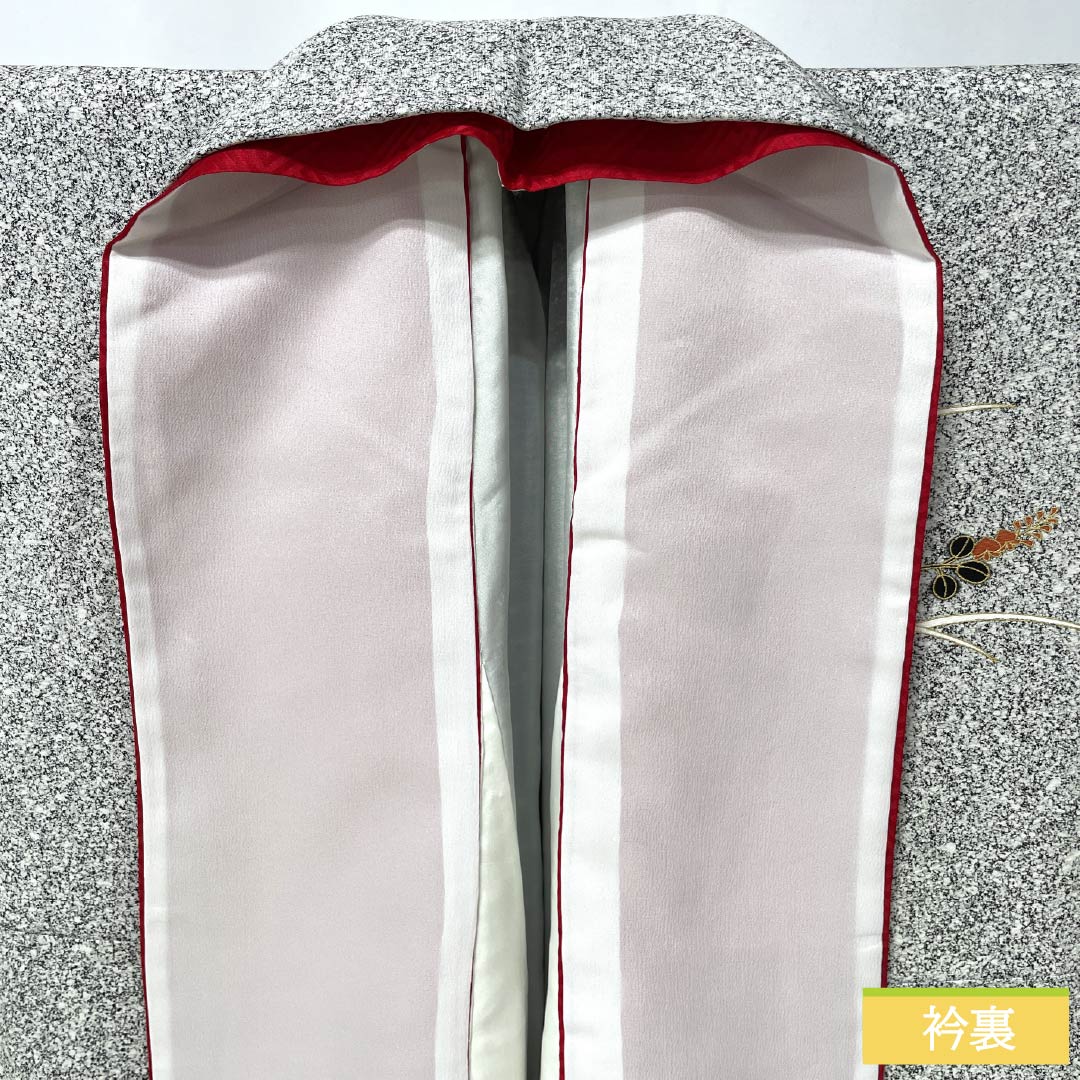 Visiting Kimono, Pure Silk, S Rank, Lined, Length 163cm, Sleeve-to-Sleeve 68cm, Kyo-Yuzen, Tsukesage, Tataki Dye, Floral, Layered Collar, With Basting Stitches, Monotone, 1112007642427