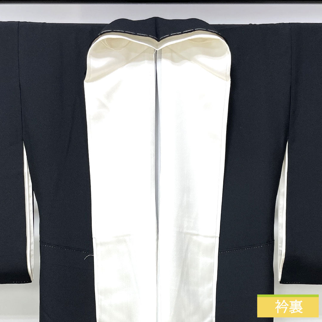 黒留袖 正絹 身丈165cm 裄丈66cm 袷 京加賀 吉祥文様 五つ紋 木瓜 Sランク 五つ紋 黒系 1111001242510