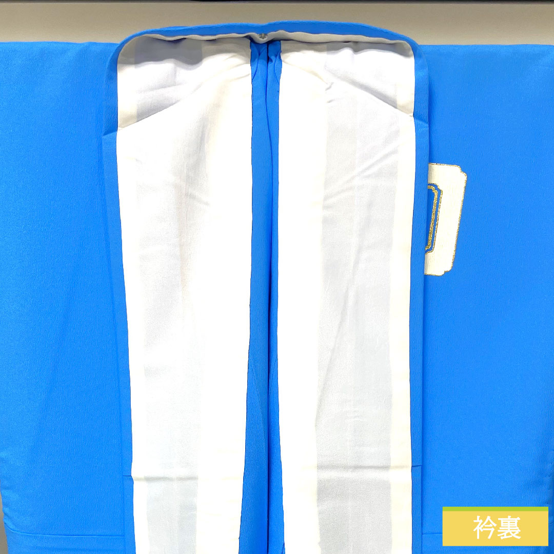 訪問着 ポリエステル 胴抜き 身丈163.5cm 裄丈67.5cm 天色(てんしょく) 洗える着物 𠮷原つなぎ 踊り衣装 付下げ Sランク 青系 1112004262417