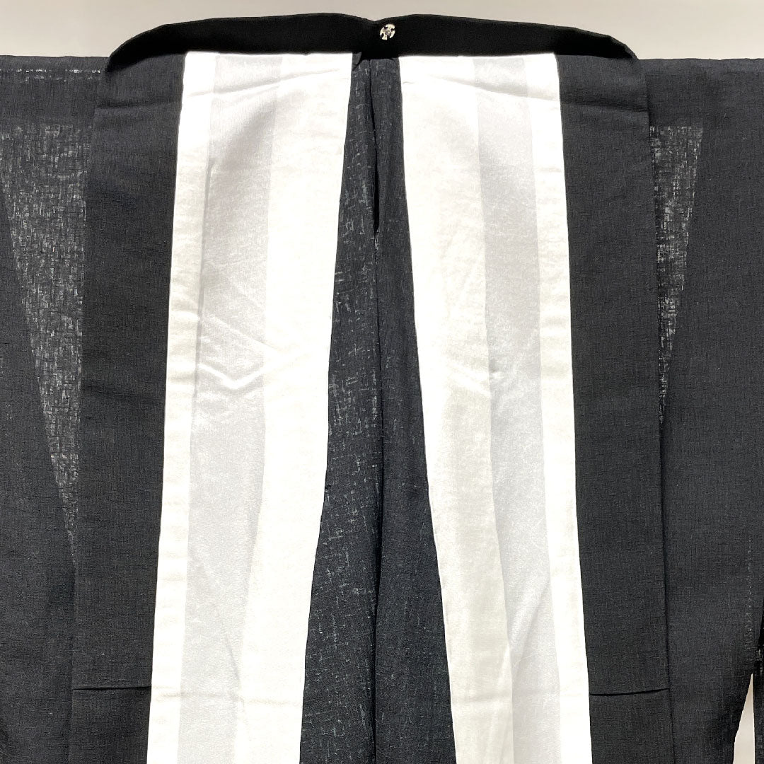 Summer pure silk formal kimono, length 164cm, sleeve length 63cm, abstract pattern, gauze, S rank, black, 1132001322410