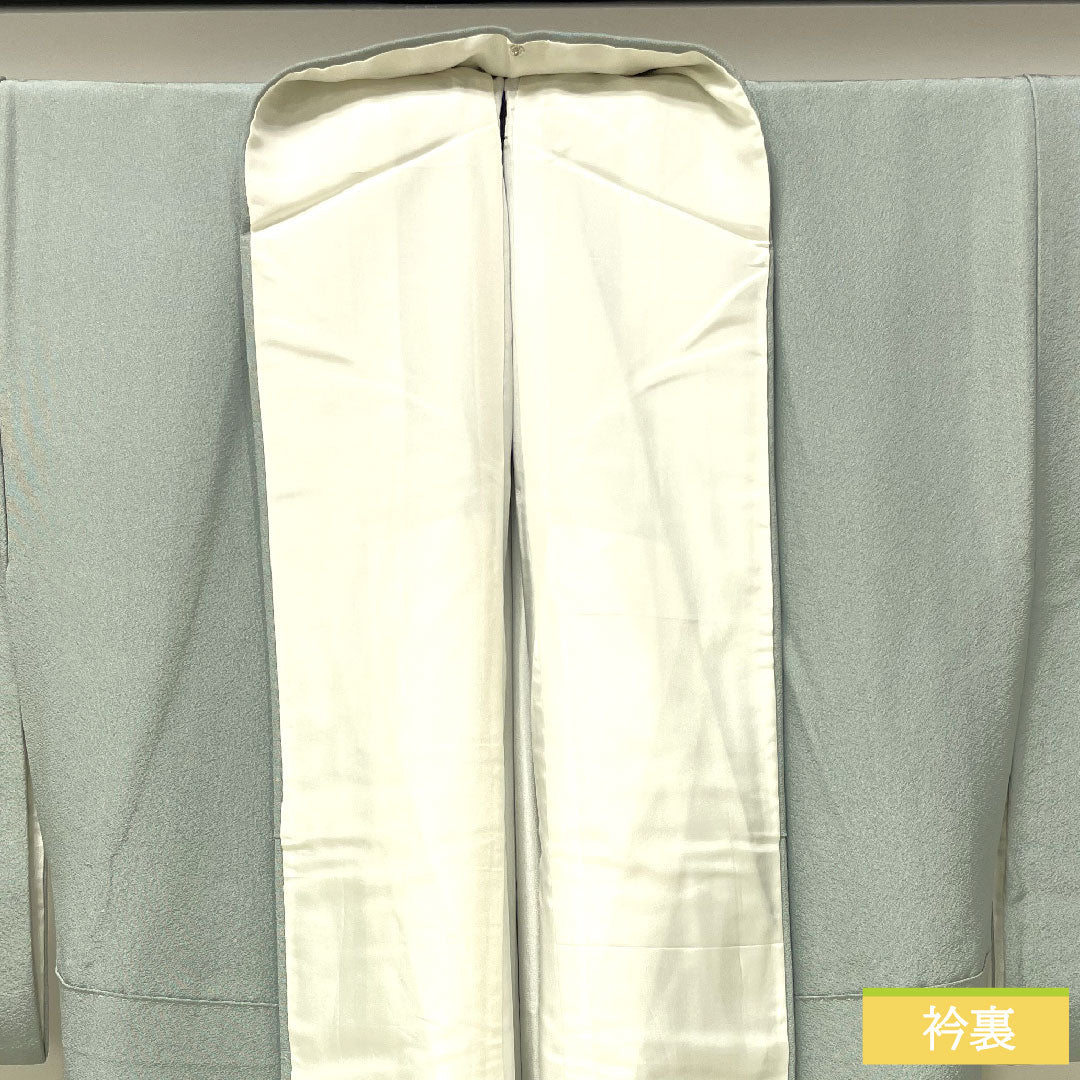 Plain color, pure silk, length 161.5cm, sleeve length 64.5cm, blue-and-white porcelain color, plain color, swallowtail butterfly, lined, S rank, gray 1114001482422