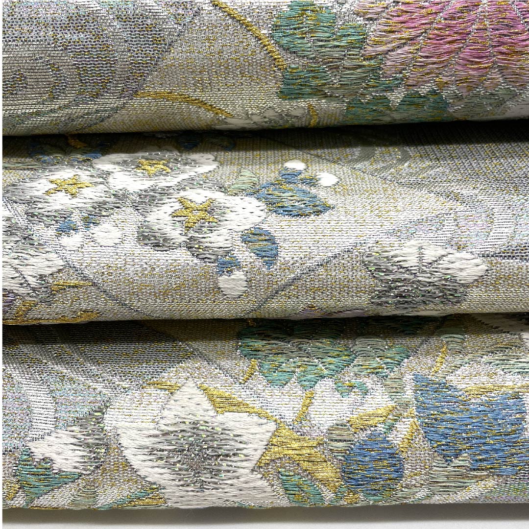 袋帯 観世流水 吉祥文様 帯丈430cm 正絹 Aランク 六通 フォーマル グラデーション系 1123007613399