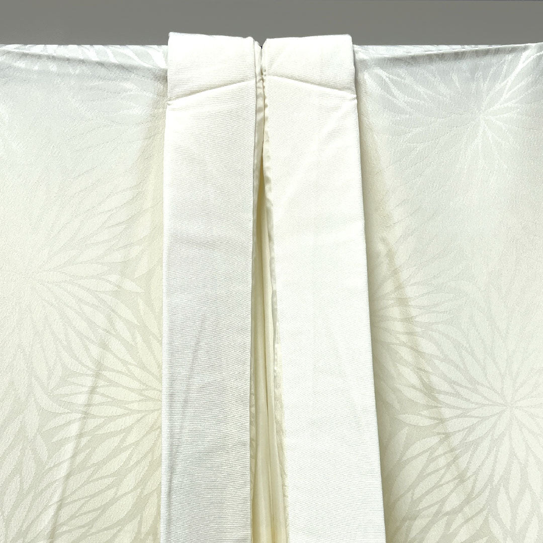 長襦袢 正絹 身丈142cm 裄丈66.5cm 袷 フォーマル 菊 Sランク クリーム系 1129000472615