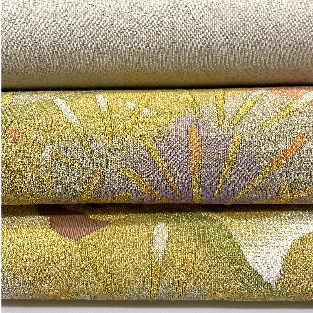 袋帯 生成り色(きなりいろ) 綴れ織 松 帯丈438cm 正絹 Aランク 六通 フォーマル クリーム系 1123007023315