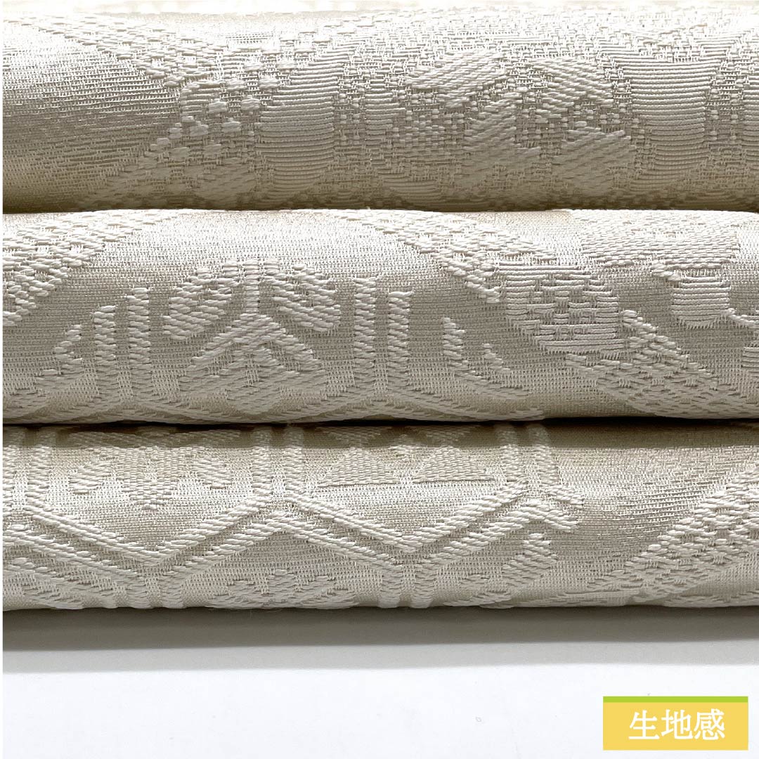 袋帯 正絹 胡粉色(ごふんいろ) 花丸文様 菱 帯丈460cm Aランク 全通 セミフォーマル 白系 1123012213411