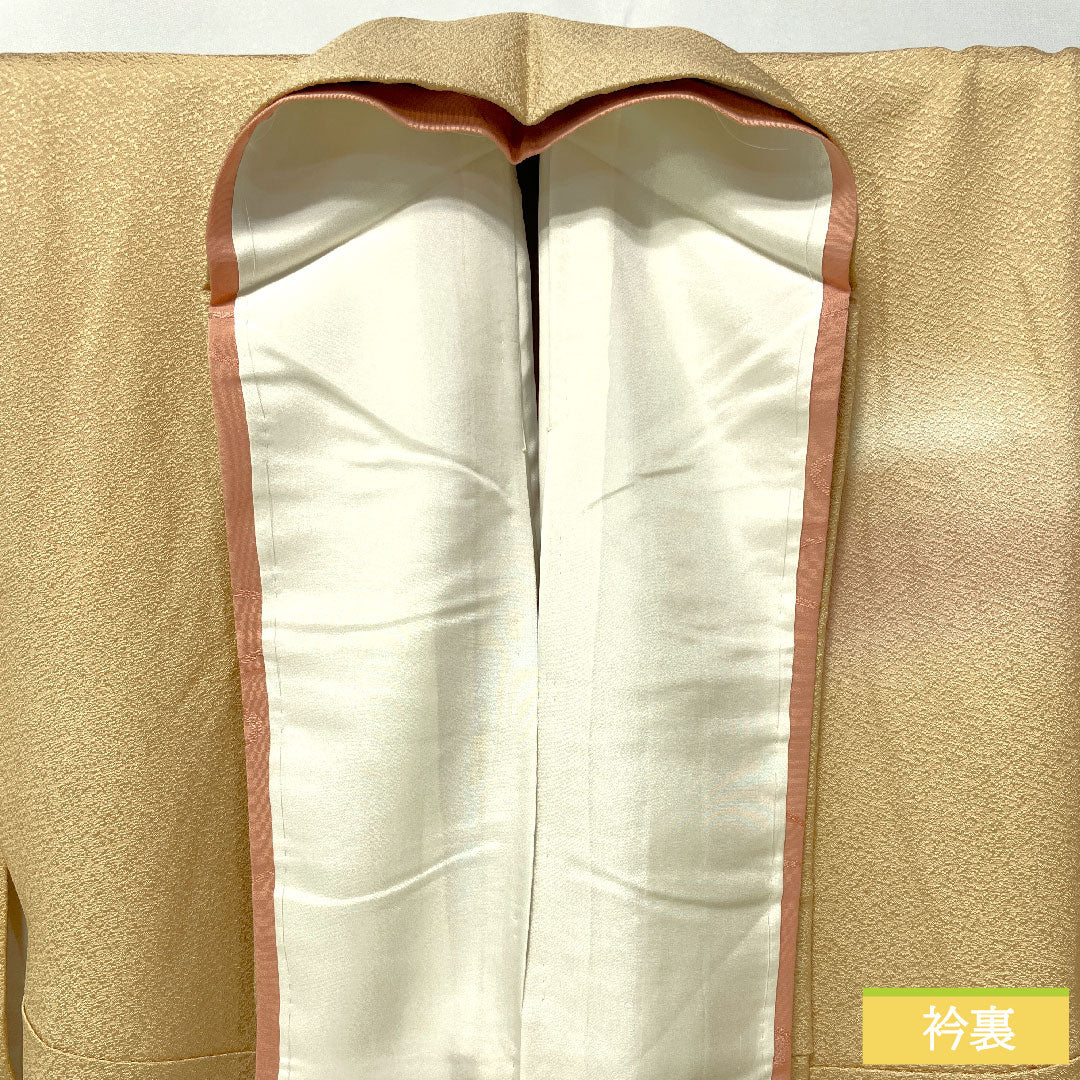 訪問着 正絹 袷 身丈162.5cm 裄丈64cm 麴色(こうじいろ) 京友禅 付下げ 梅 Sランク ベージュ系 1112005292425