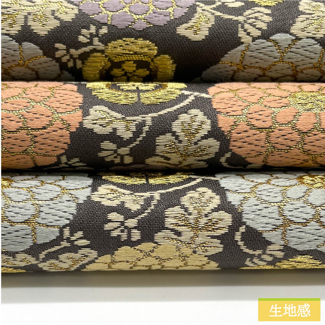 袋帯 正絹 素鼠色(すねずいろ) 瑞宝菊小紋 帯丈430cm Sランク 六通 フォーマル グレー系 1123011852322