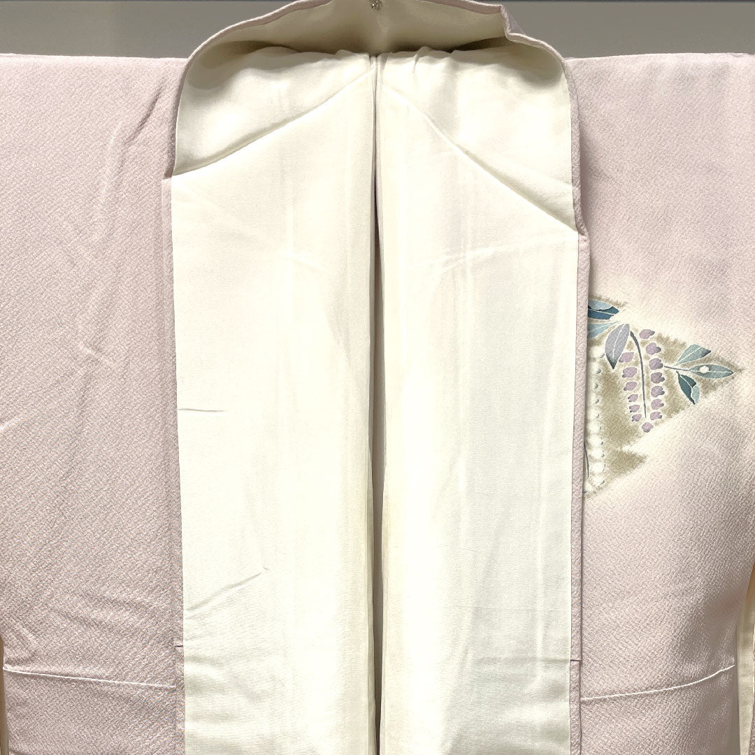 訪問着 正絹 袷 身丈156.5cm 裄丈64cm 桜色 辻ヶ花 五瓜に片喰 Aランク ピンク系 1112003113313