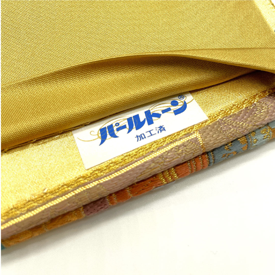 袋帯 時代人物風景 引箔 帯丈436cm 正絹 Sランク 六通 フォーマル 金系 1123005102321