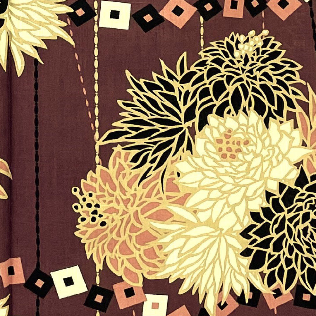 (新古品)浴衣 菊 木綿 Sランク 単衣 身丈163.5cm 裄丈67cm 紫系 1118000152420