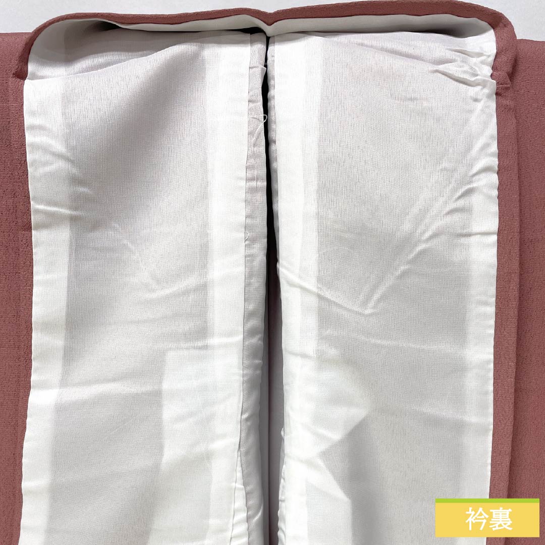 Solid-colored polyester kimono, length 163cm, sleeve length 63cm, light purple (asa-ki-o-iro) color, washable, lined, with basting threads, S rank, pink, product number 1114002222413