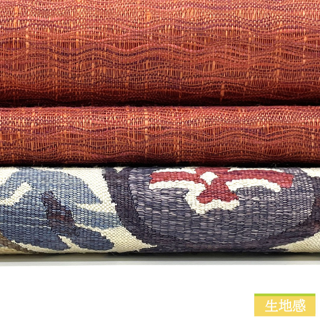 袋帯 正絹 Sランク 櫛織 西陣織 抽象模様 帯丈446cm ポイント柄 カジュアル 赤系 1123016812312