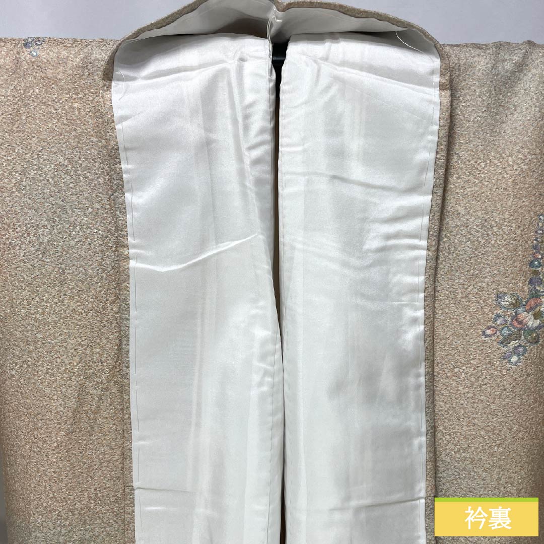 小紋 正絹 Aランク 身丈163.5cm 裄丈65.5cm 袷 胡桃色(くるみいろ) 辻ヶ花 タタキ染 ベージュ系 1115006343425