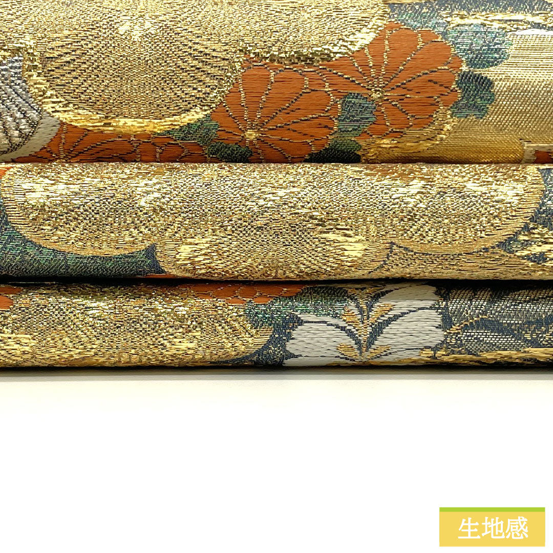 袋帯 正絹 Sランク 春秋松重文 西陣織 帯丈432cm 六通 フォーマル グラデーション系 1123016752399