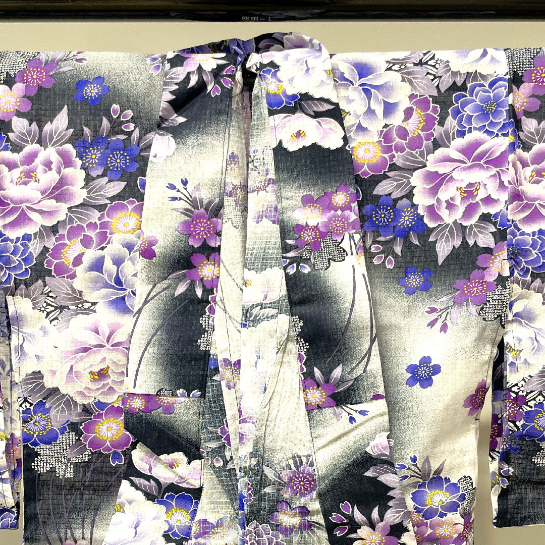 Yukata Sakura Cotton S Rank Single Layer Length 162cm Sleeve Length 66cm Black 1118001502410