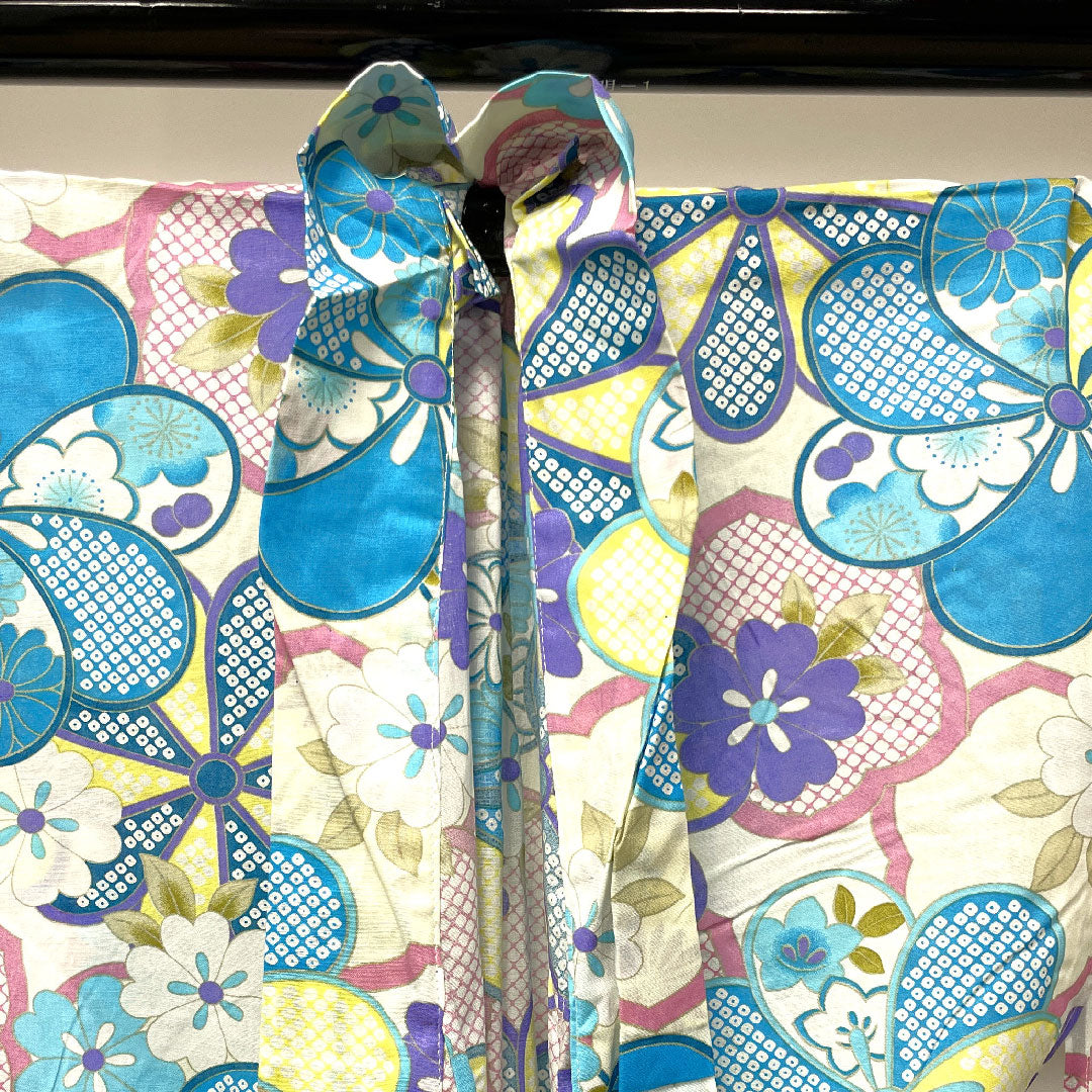 浴衣 ねじり梅 菊 橘 木綿 Sランク 単衣 身丈162.5cm 裄丈62.5cm グラデーション系 1118002662499