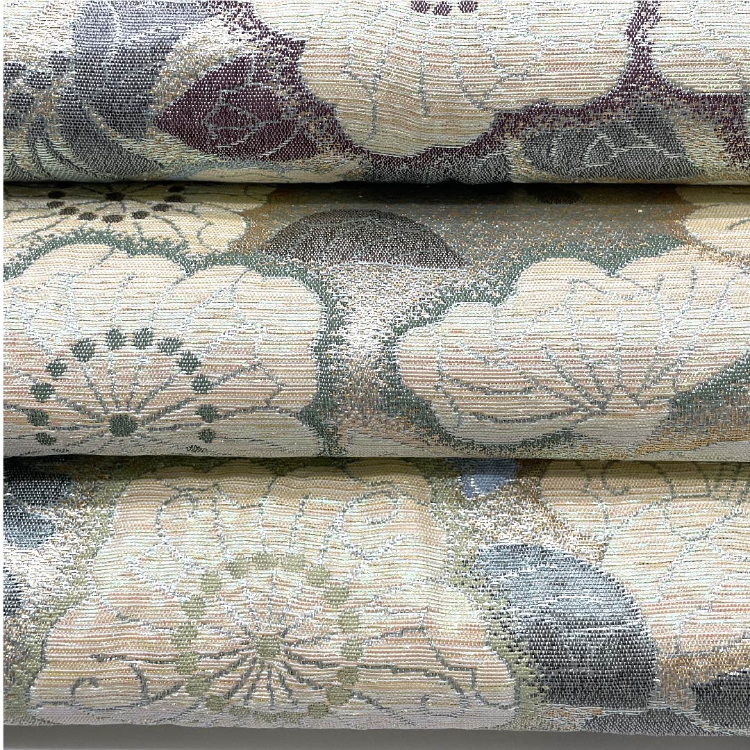 袋帯 藍白色(あいじろいろ) 辻ヶ花 帯丈443cm 正絹 Sランク 六通 セミフォーマル 銀系 1123009402322