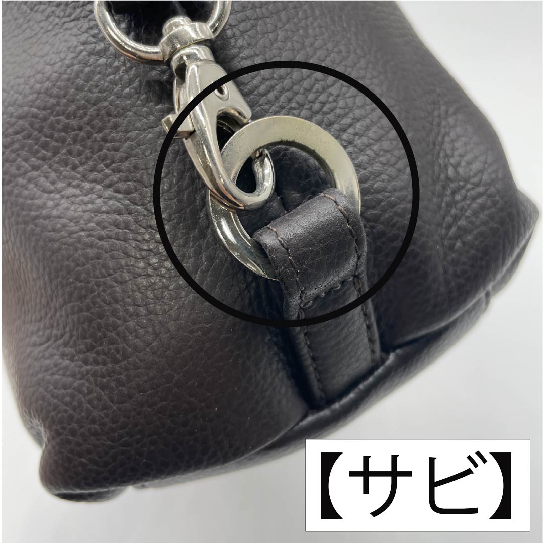 (新古品) 洋装バッグ 牛革 Aランク 新古品 牛革 横長 茶系 119700001314