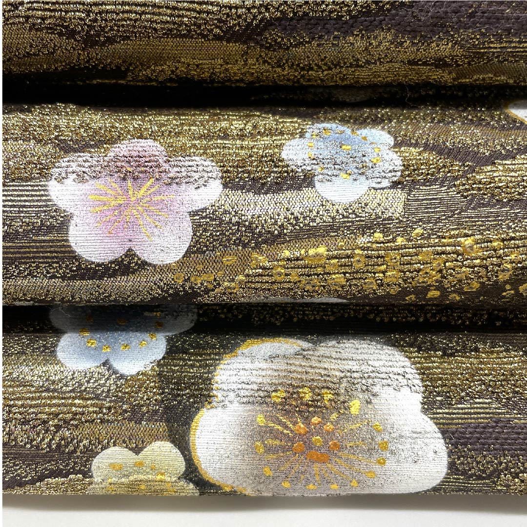 袋帯 梅 輪奈織 帯丈467cm 正絹 Aランク 六通 セミフォーマル グラデーション系 1123006943499