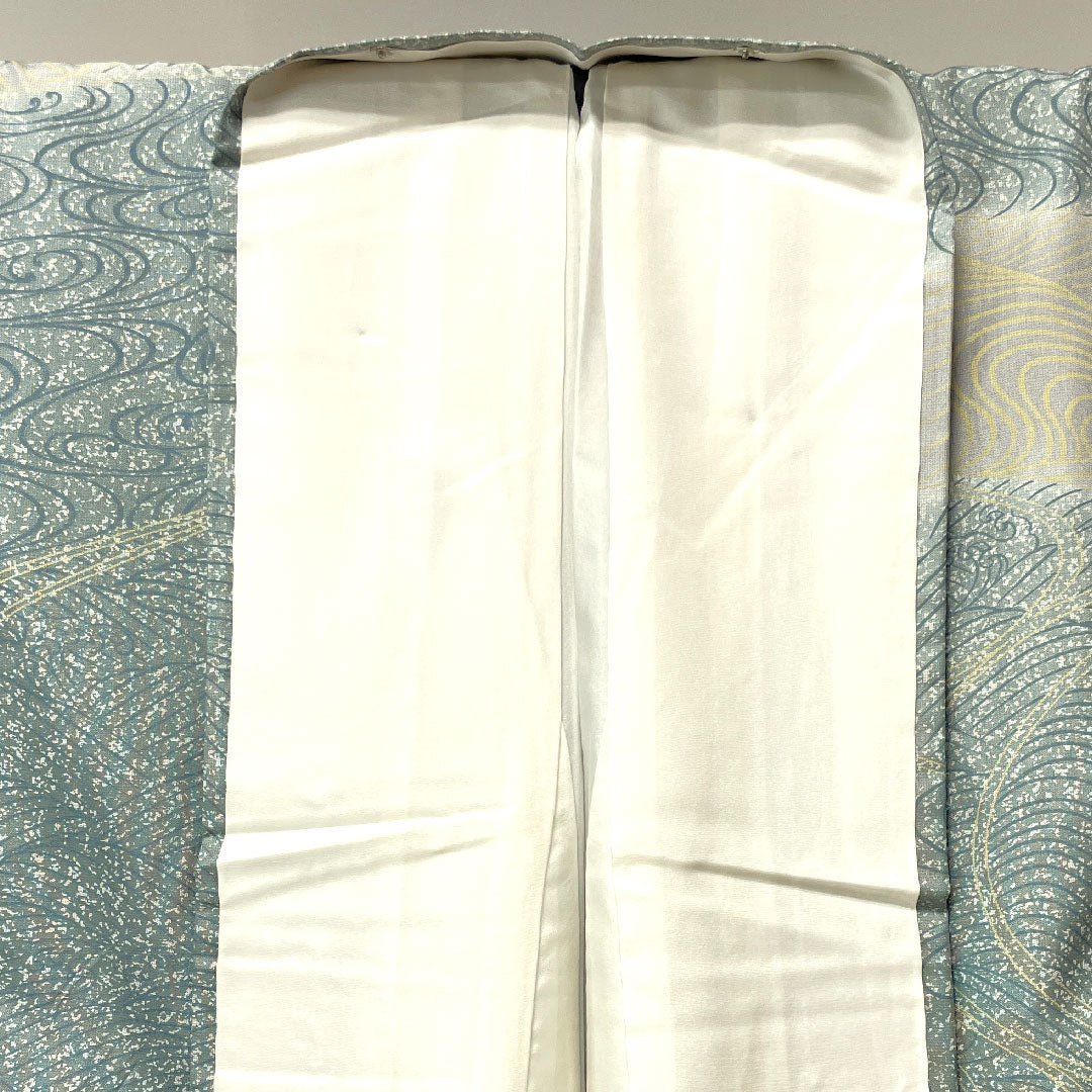 Homongi, lined, length 164cm, sleeve length 66cm, pongee fabric, wave pattern, pure silk, A rank, gradation style, 1112002743499