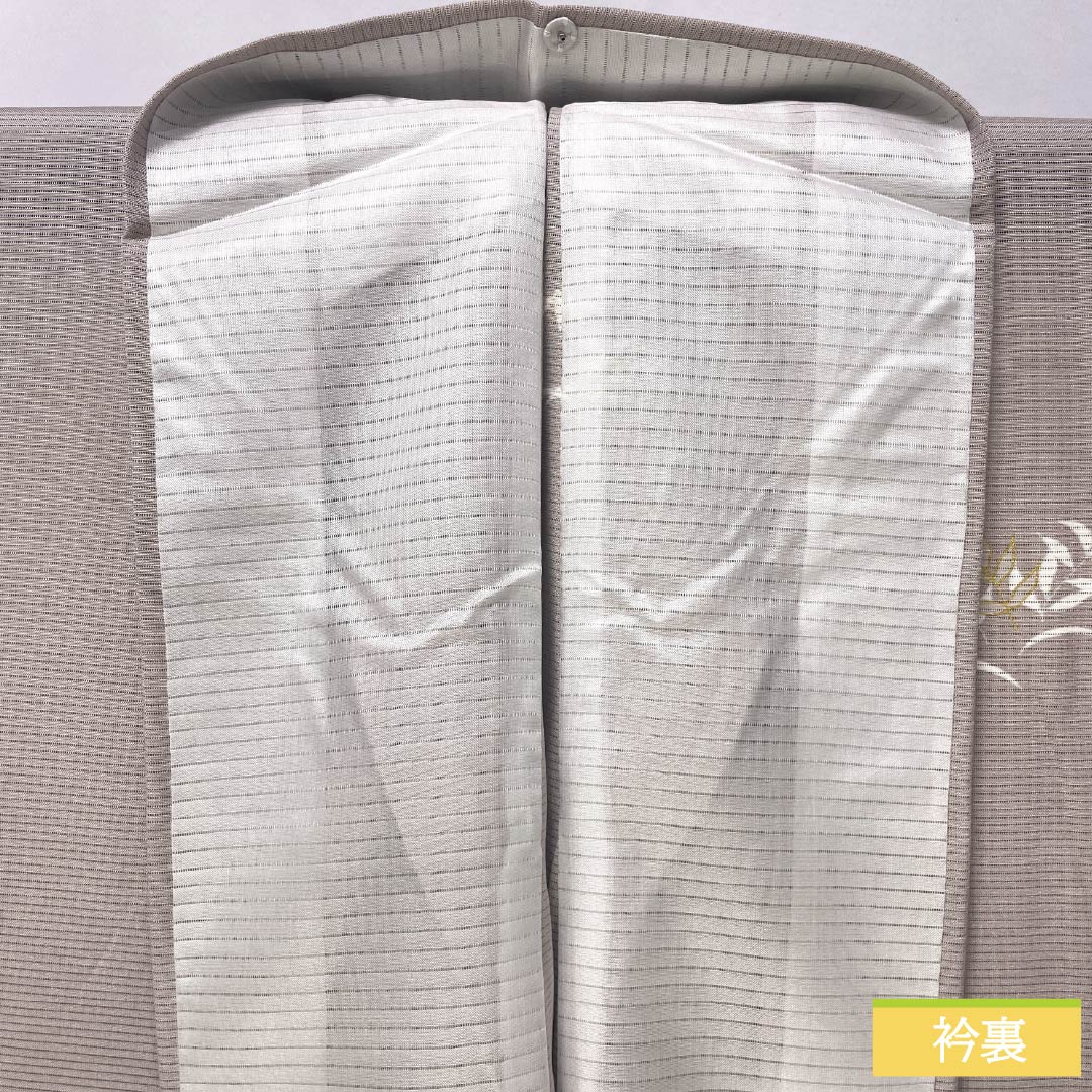 夏物 正絹 訪問着 身丈165cm 裄丈66cm 薄梅鼠色(うすうめねずいろ) 京友禅 金彩 雪輪 絽 Aランク グレー系 1132002033522