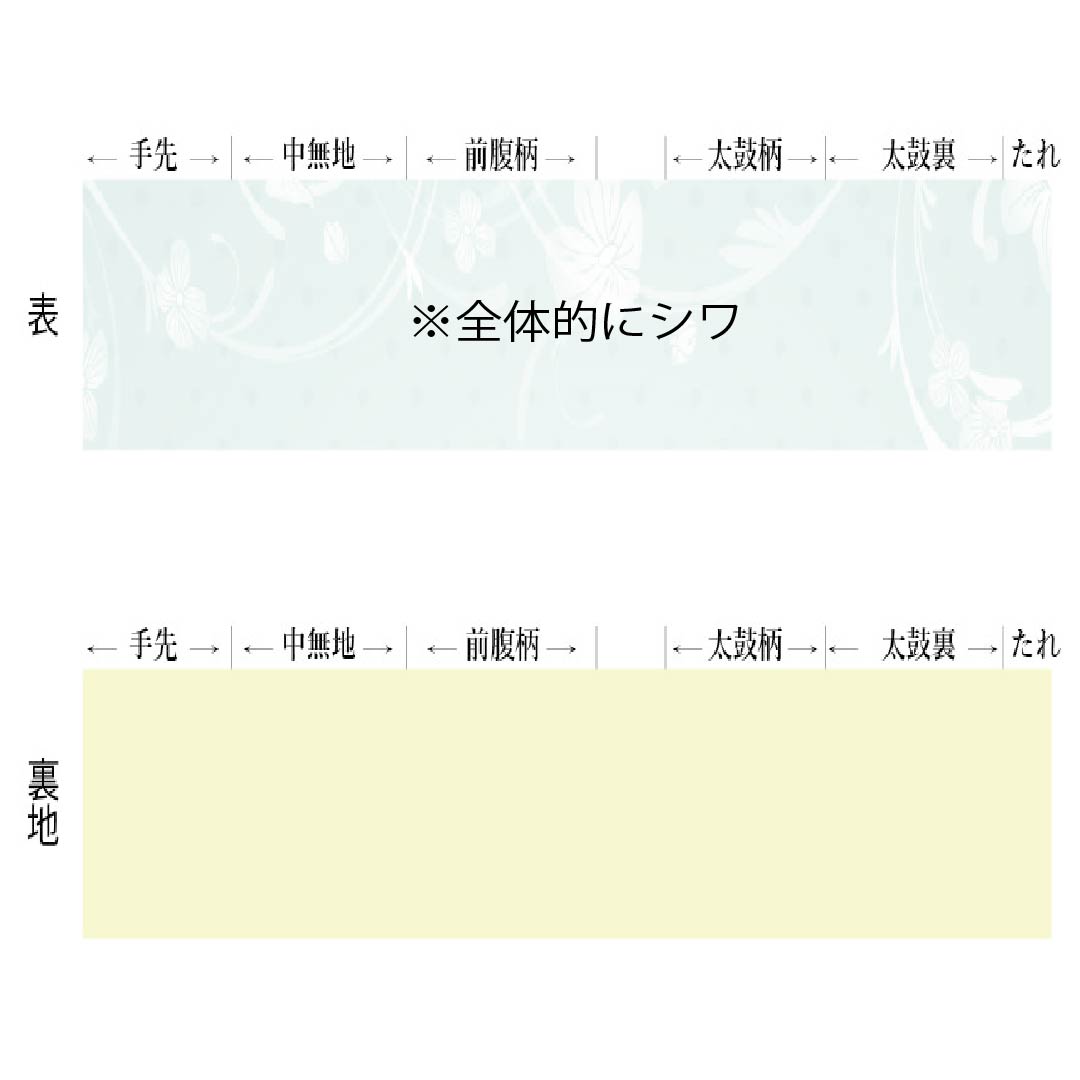名古屋帯 正絹 Aランク 名古屋仕立て 織色(おりいろ) 作家物 抽象柄 染め帯 帯丈372cm ポイント柄 セミフォーマル 緑系 1124014303319