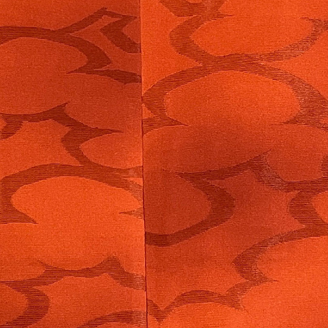 道行コート 身丈95cm 裄丈68.5cm 猩々茶色 ボカシ模様 正絹 Sランク 袷 朱系 1117000402916