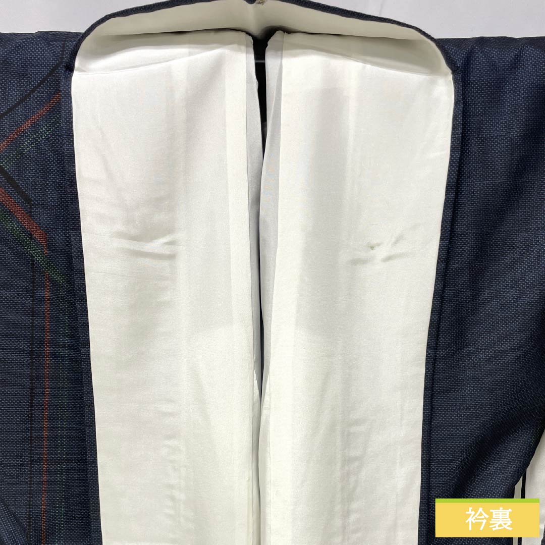 紬 正絹 Bランク 身丈163.5cm 裄丈64cm 紺鉄色(こんてついろ) 大島紬 一元絣 7マルキ 袷 紺系 1116003984418