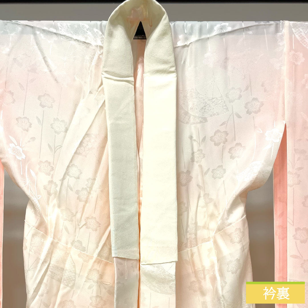 Nagajuban (long undergarment) made of pure silk, length 134cm, sleeve length 68.5cm, for single layer furisode, gradation dyeing, S rank, pink, 1129000632413
