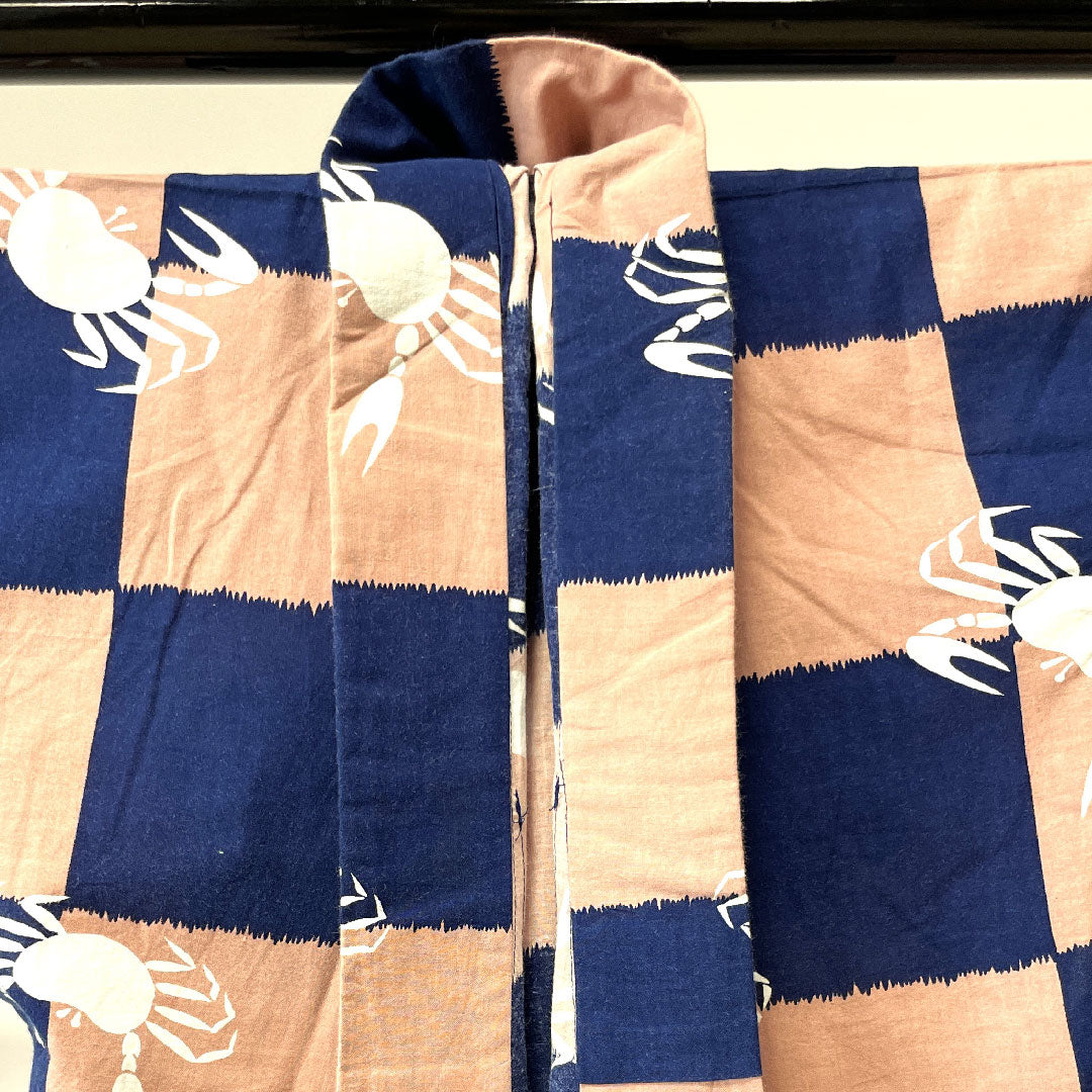 浴衣 市松 カニ 木綿 Aランク 単衣 身丈157cm 裄丈66.5cm グラデーション系 1118002953399